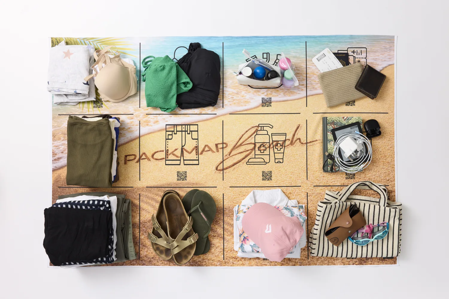 A fully covered Packmap Beach seen from above