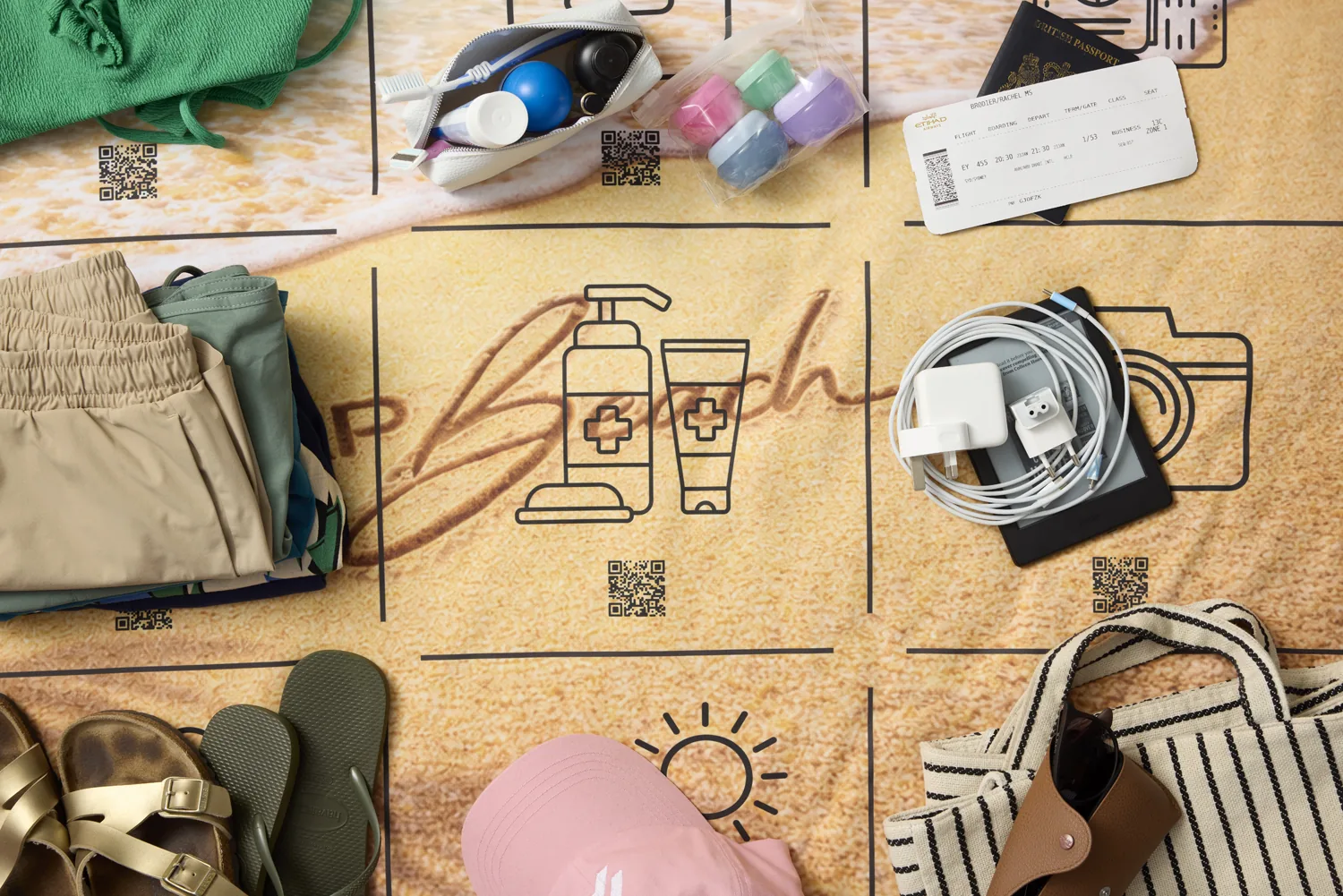 Close-up of a Beach map grid square showing its icon and printed edge