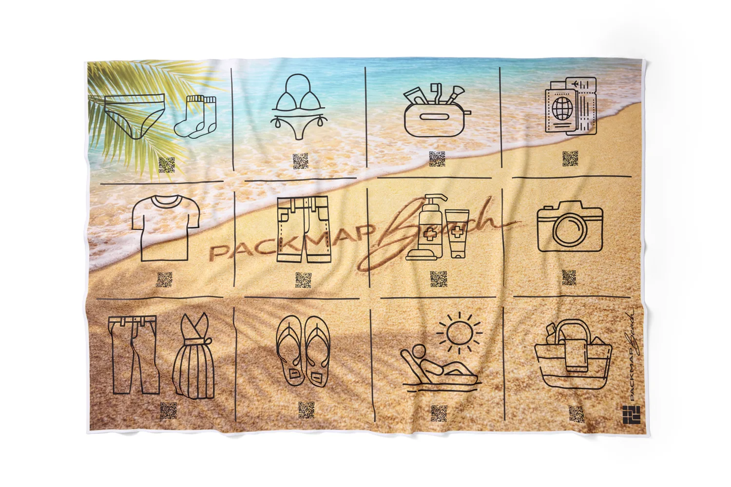 Packmap Beach laid out flat